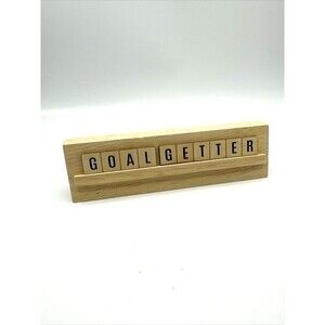 GOAL GETTER- "Scrabble Tile Look" Wood Desk Paper Weight- NEW
